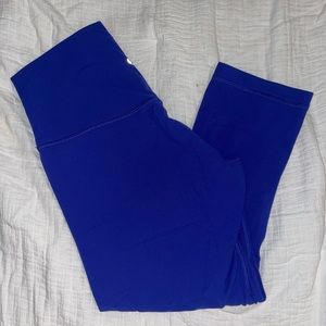 Lululemon, royal blue high rise leggings.